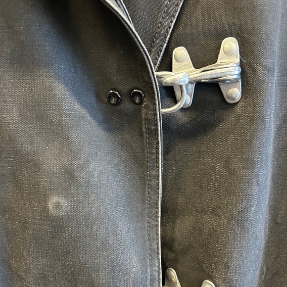 50's Vintage Janesville Fireman Coat Hornbuckle Jacket Black Fire Coat - Picture 5 of 16